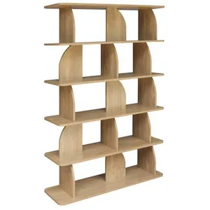 SWEEEK Etagère. bibliothèque exotique décor bois manguier 5 niveaux. séparateurs courbés - Alva pas cher