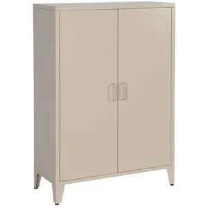 SWEEEK Commode/armoire en métal beige. 2 espaces de rangement. casiers pas cher