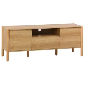 SWEEEK Meuble TV décor bois 2 portes 1 tiroir 140cm naturel - 140 x 42... pas cher