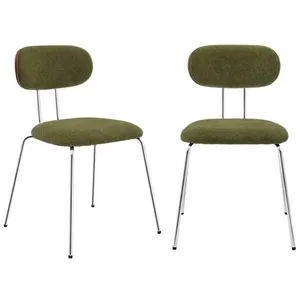 SWEEEK 2 chaises décor bois courbé teinté noyer et tissu déperlant kak... pas cher