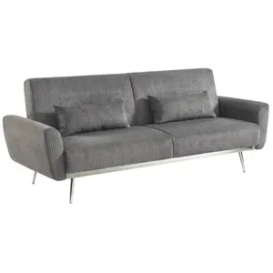 SWEEEK Canapé convertible design en velours côtelé gris foncé - Oskar ... pas cher