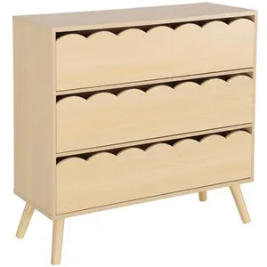 SWEEEK Commode enfant effet bois naturel 3 tiroirs. pieds bois de pin ... pas cher