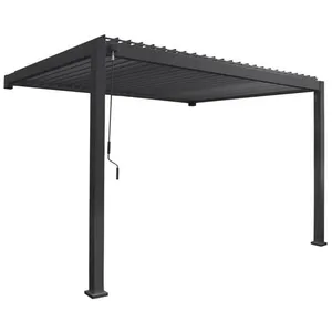 SWEEEK Pergola bioclimatique aluminium anthracite adossée lames orient...Vendu parcdiscount
