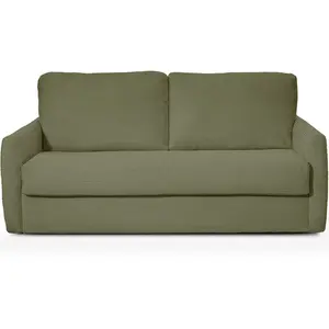 HOMIFAB Canapé Bianca 3PL Kaki côtelé pas cher