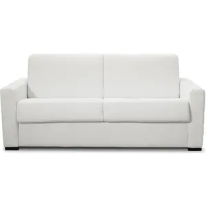 HOMIFAB Canapé convertible 3 places en tissu bouclette écru - ouverture express - Paloma pas cher