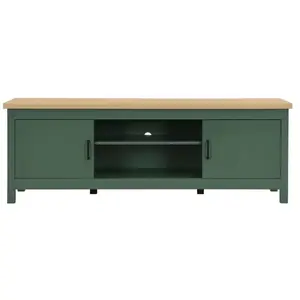 HOMIFAB Meuble TV 2 portes vert 160 cm - Sana pas cher
