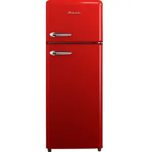 Helvetia Retro Koelvriescombinatie HRDPER206ER1 - Rood - 144 cm Hoog - 4ster Vriezer - Vintage - 206 Liter