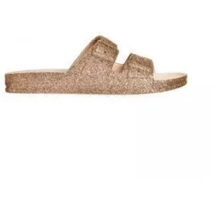 Mules Femme - CACATOES TRANCOSO - Talon plat - Or et Blanc pas cher