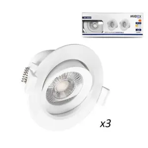 Spot LED SMD Orientable 5W 3 - VISION-EL - Blanc - Rond - Blanc chaud ... pas cher