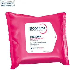 Comparateur de prix : Bioderma Créaline H2O Démaquillant Visage Peaux Sensibles 25 lingettes