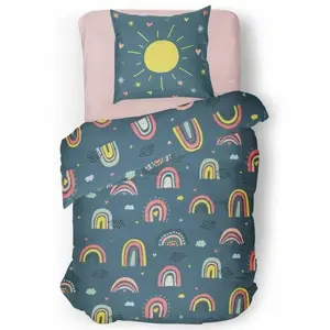 Parure de couette ROUPILLON Rainbow - 2 Pcs - 140 x 200 - 100% Coton -... pas cher