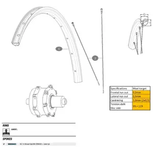 Mavic Rayons Ebm X20 14 Unités 286 mm pas cher