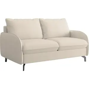 MARTINE - Canapé 3 places convertible rapido en tissu beige matelas 14... pas cher