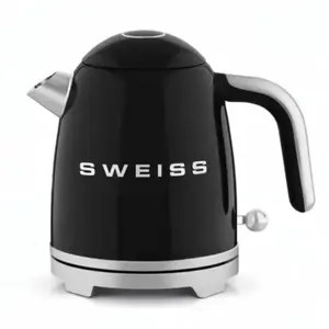 Bouilloire vintage - SWEISS - KTS9 - 1000 W - 1 L - Socle 360° - Noir pas cher