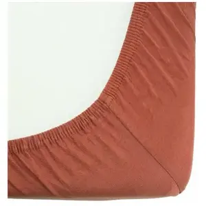 Trois Kilos Sept Drap housse en coton Terracotta (60 x 120 cm) pas cher