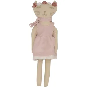 Trois Kilos Sept Poupée souple chat Rose (20 cm) pas cher