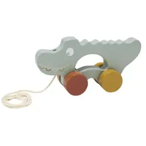 Trois Kilos Sept Crocodile en bois à tirer pas cher