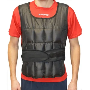 Veste lestée SPORTIFRANCE - noir - 10 kg - pour renforcement musculaire pas cher