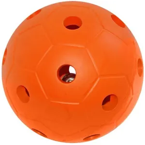 Ballon de jeu en PVC ajouré avec clochettes - Sporti France - Orange pas cher