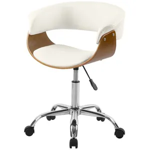 RENDEZ VOUS DECO Chaise de bureau Basile blanche pas cher
