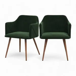 Chaise en velours vert foncé - RENDEZ VOUS DECO - Daisy - Lot de 2 - D... pas cher