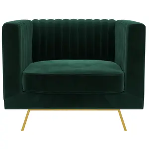 Fauteuil en velours vert foncé - Gatsby - Rendez-Vous DécoVendu parcdiscount