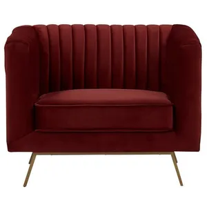 Fauteuil en velours bordeaux - Gatsby - Rendez-Vous Déco pas cher