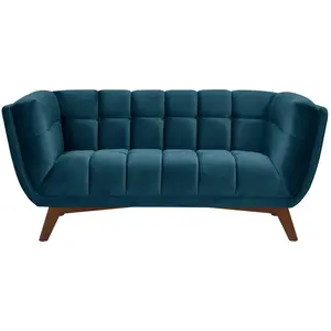 Canapé.2 places en velours bleu foncé - Mona - Rendez-Vous Déco pas cher