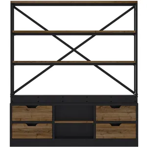 Bibliothèque 160 cm en bois et métal - Goa - Rendez-Vous Déco pas cher