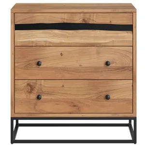 Commode en bois d'acacia et métal, 3 tiroirs - Rendez-Vous Déco pas cher