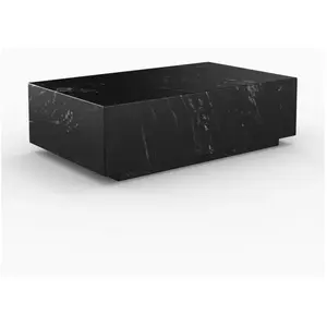 Table basse - RENDEZ VOUS DECO - Rectangulaire - Marbre noir - 100x60 cm - Design contemporain pas cher