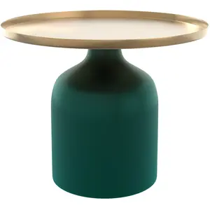 RENDEZ VOUS DECO Table d'appoint Lyne verte et doré 49 cm pas cher
