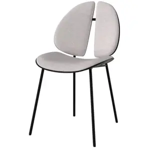 RENDEZ VOUS DECO Chaise Coccinelle en tissu gris et bois noir