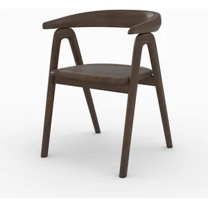 Chaise en bois dhévéa foncé - Hawa - Rendez-Vous Déco pas cher