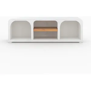 Meuble TV en béton blanc cassé 140 cm - Fira - Rendez-Vous Déco pas cher