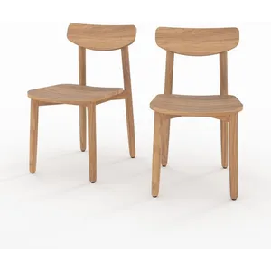 Lot de 2 chaises de jardin en bois de teck recyclé - Lufy - Rendez-Vous Déco pas cher