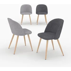 Pack 4 chaises en tissu gris foncé et gris clair - Cozy - Rendez-Vous ... pas cher