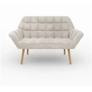 Canapé 2 places en tissu gris clair - Simba - Rendez-Vous Déco pas cher