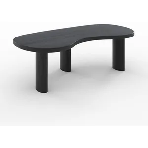 Table basse organique en bois massif de mindi noir - Brandan - Rendez-... pas cher