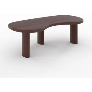 Table basse organique en bois massif de mindi foncé - Brandan - Rendez... pas cher