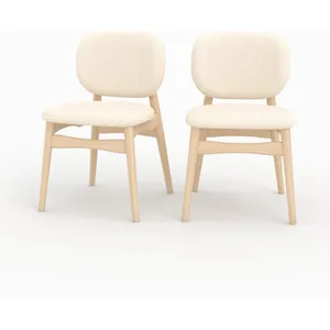 Lot de 2 chaises en tissu bouclé beige - Paulette - Rendez-Vous Déco pas cher