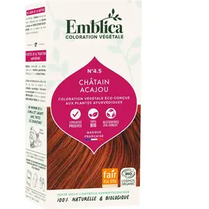 Emblica Coloration Végétale N°4.5 Châtain Acajou Bio 100g pas cher