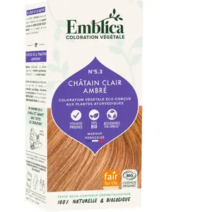 Emblica Coloration Végétale N°5.3 Châtain Clair Ambré Bio 100g pas cher