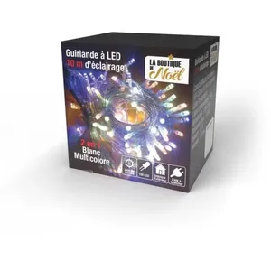 LA BOUTIQUE DE NOEL Guirlande lumineuse à led multicolores - 10 mètres - Translucide pas cher