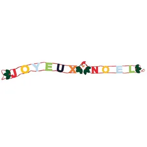 Guirlande bannière Joyeux Noël en feutrine 160 cm pas cher