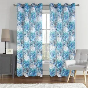 HOMETREND Paire de voilage au style tropical Blanc 140x260 cm pas cher