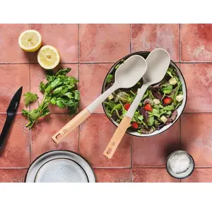 Comparateur de prix : Couverts À Salade En Bois Et Silicone Gunnar