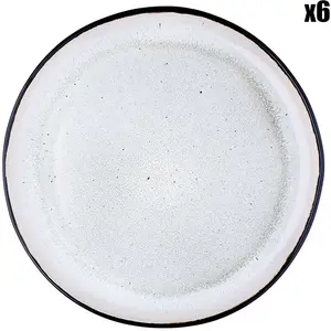 Lot De 6 Assiettes Plates En Grès Blanc D26Vendu parrakuten