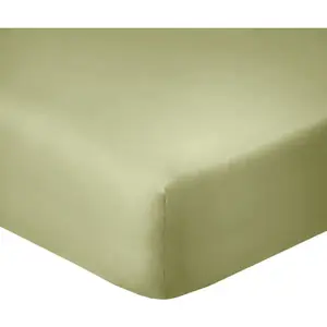 Drap Housse 140x190cm Bonnet 35cm 100% Coton 57fils Verveine pas cher