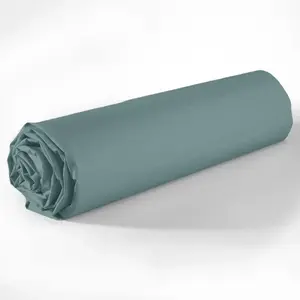 Drap Housse 100% Coton 160x200cm Bonnet 35cm 100% Coton 57fils Bleu Canard pas cher